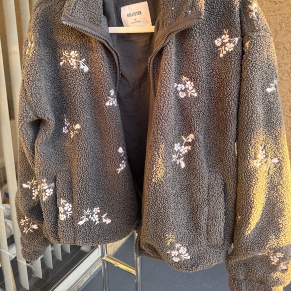 Hollister Jackets & Blazers - Embroidered Sherpa Fleece Jacket